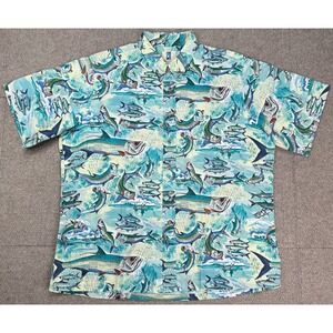 Kahala Hawaiian Islands Vintage‎ Men's Button Down Short Sleeve Shirt Size XL